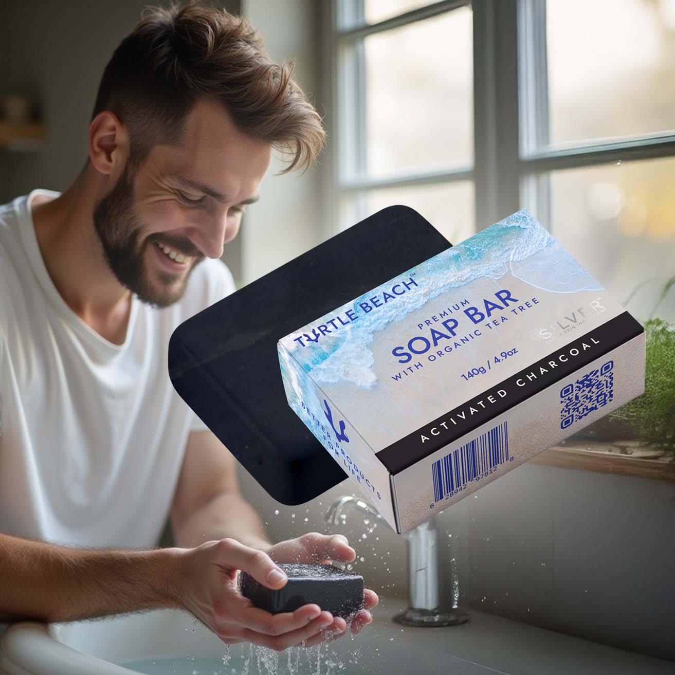SOAP BAR w/ CHARCOAL & ORGANIC TEA TREE